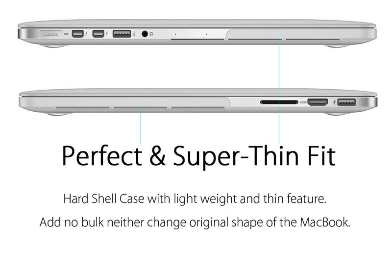 UESWILL Matte Hard Shell Case Cover Compatible with MacBook Pro (Retina, 13 inch, Early 2015/2014/2013/Late 2012), Model A1502/A1425, No CD-ROM, No USB-C, Clear - Image 5